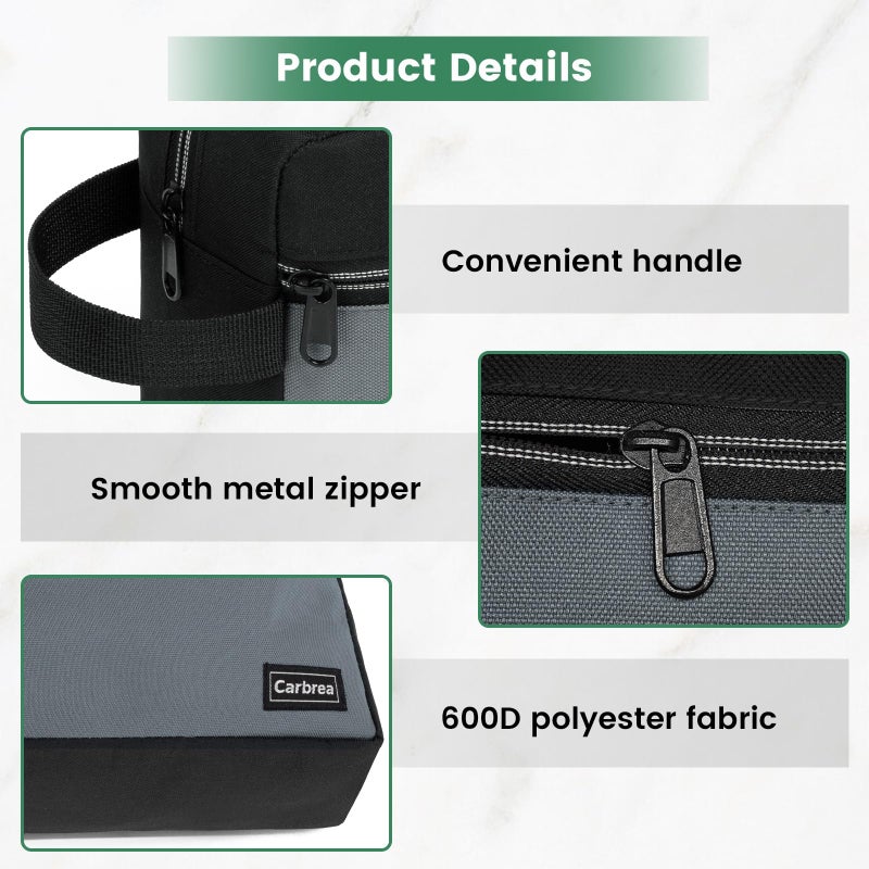Carbrea Travel Toiletry Bag - Small Toiletry Bag for Men Skincare Bag Doop Kit for Toiletries Accessories Gifts - Black - Image 4